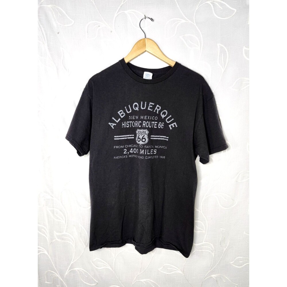 Route 66 Albuquerque New Mexico Men's Large Cotton Graphic T-Shirt Tee